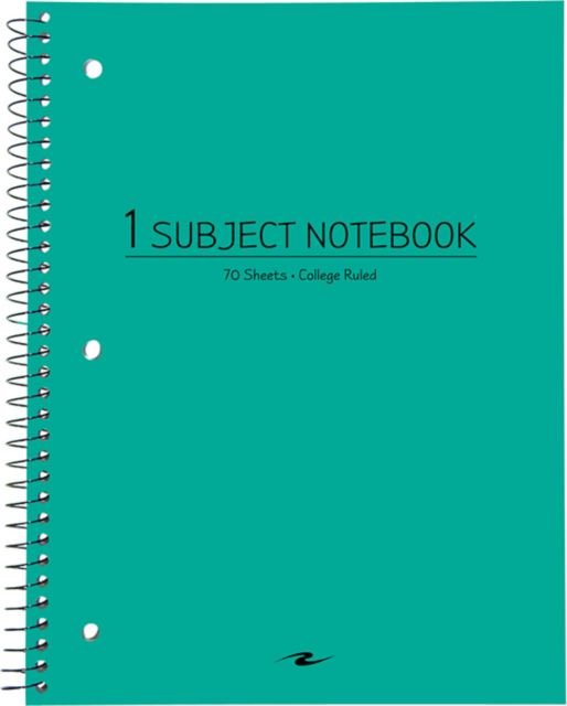 NOTEBOOK 10.5x8 70SH 1 SUB TEAL