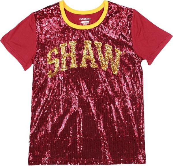 Shaw University Women's Sequin Short Sleeve T-Shirt