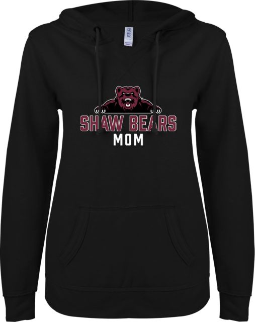 Shaw University ENZA Ladies V Notch Raw Edge Fleece Hoodie Mom - ONLINE ONLY