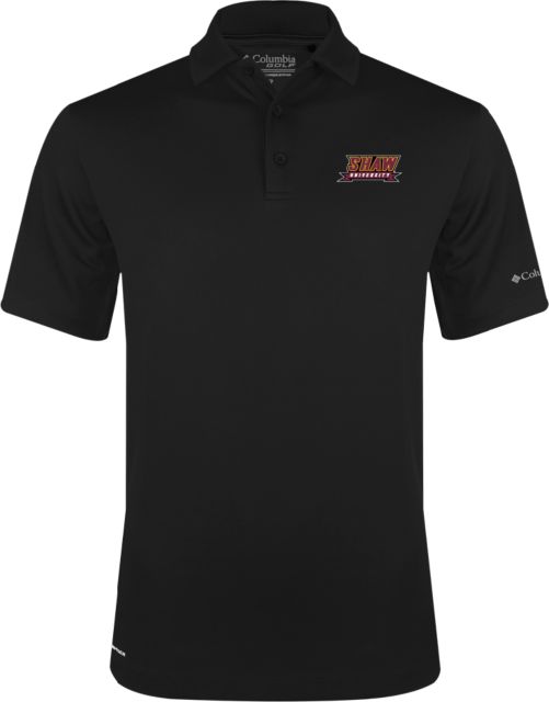 Shaw University Columbia Omni Wick Drive Polo Shaw University Stacked Logo - ONLINE ONLY