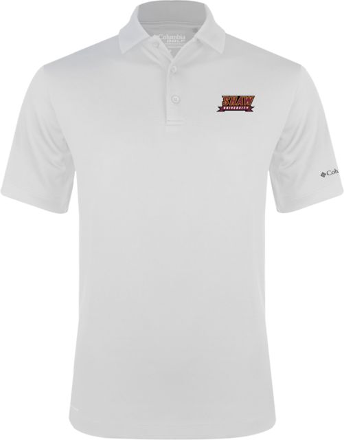 Shaw University Columbia Omni Wick Drive Polo Shaw University Stacked Logo - ONLINE ONLY