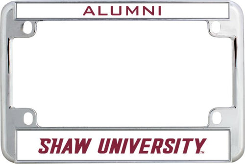 Shaw University Metal Motorcycle License Plate Frame in Shaw U Logo - ONLINE ONLY